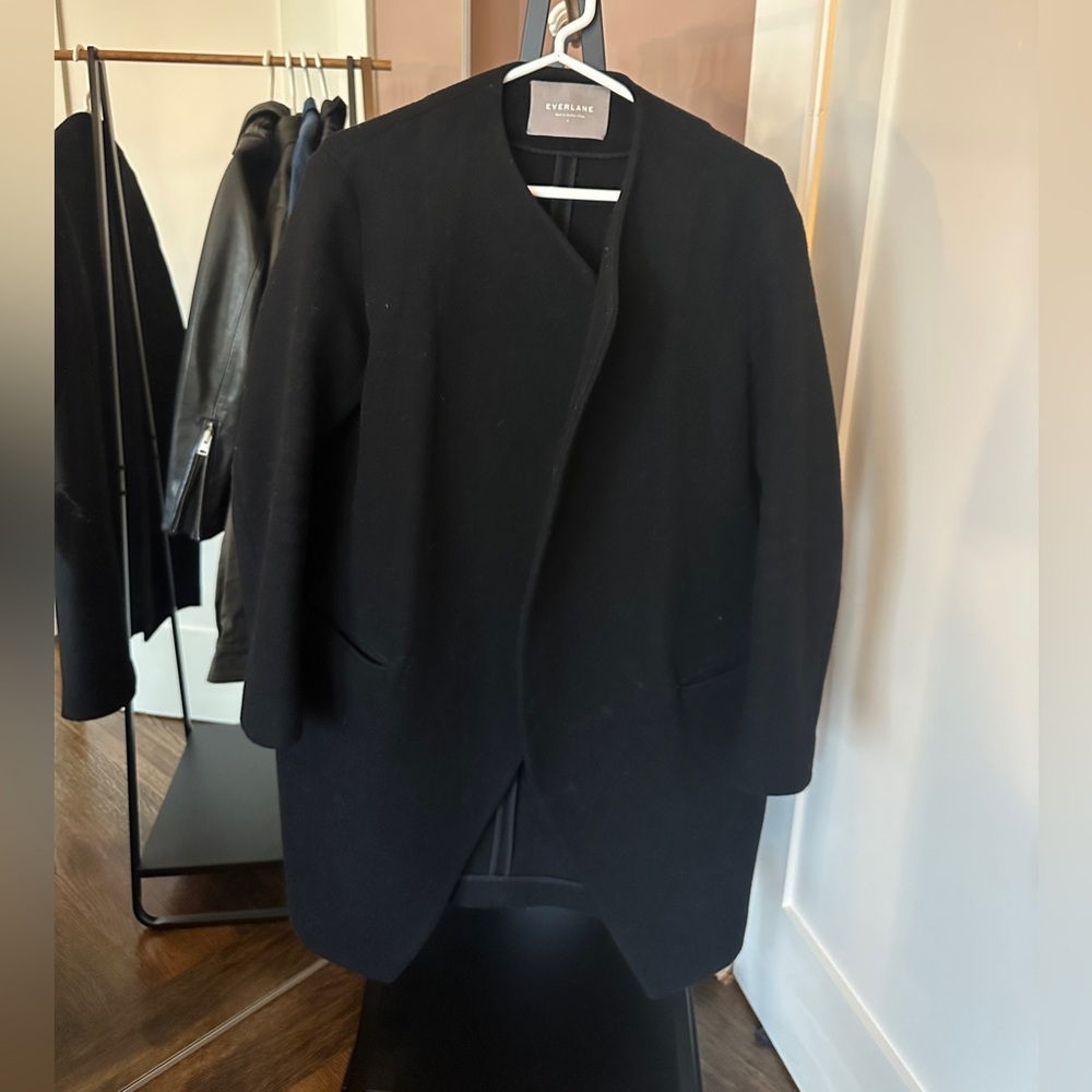 Everlane Premium Wool Oversized Unstructured Coat - Black - size S
